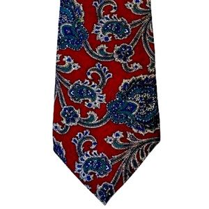 Oscar de la Renta Couture Vintage Red Paisley Tie